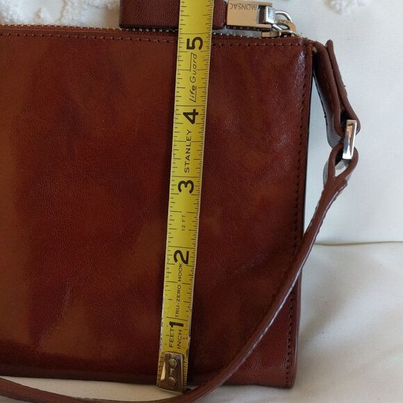 Monsac Super Smooth Glossy Italian Leather Shoulder/Clutch - Picture 11 of 14